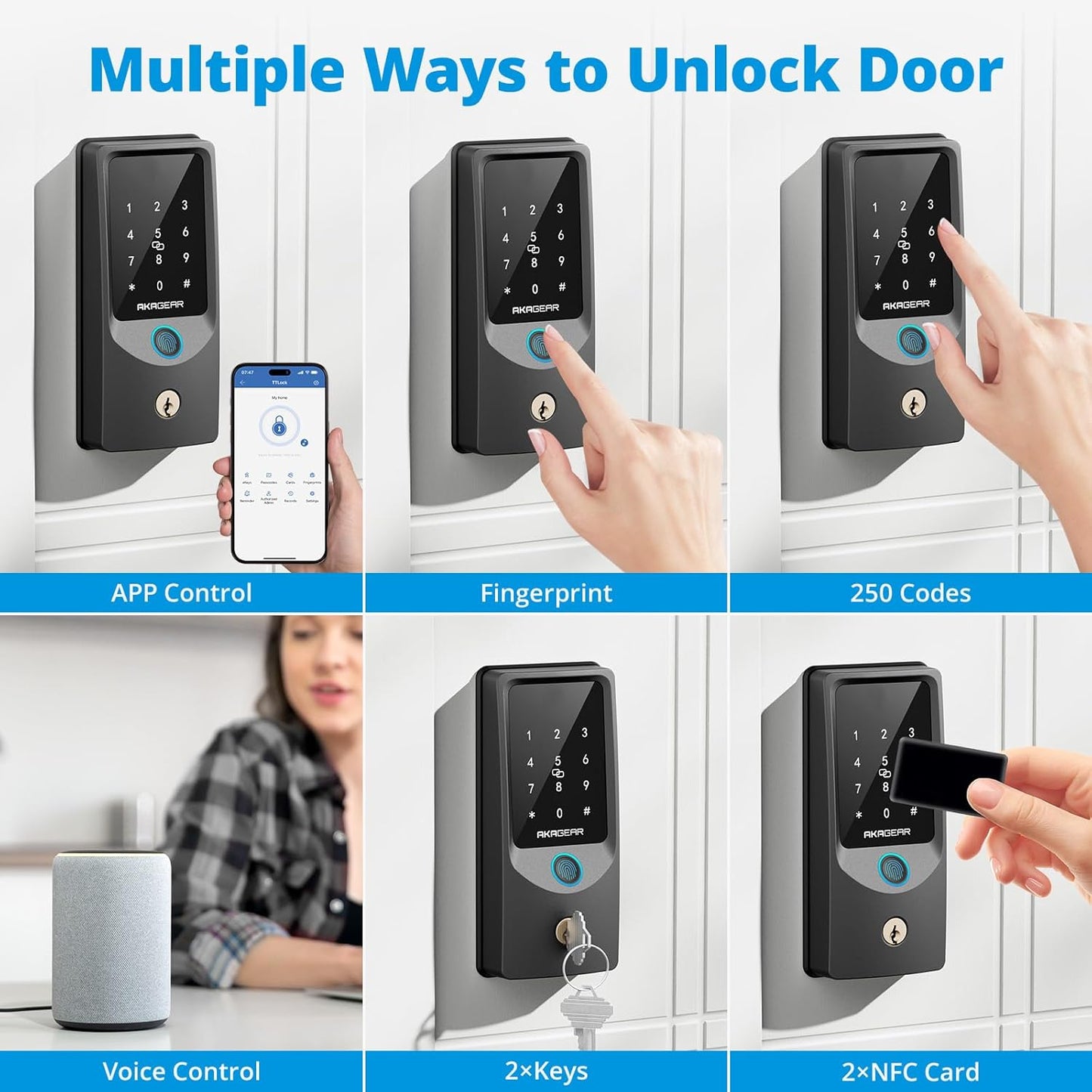 AKAGEAR T02 WiFi Fingerprint Deadbolt