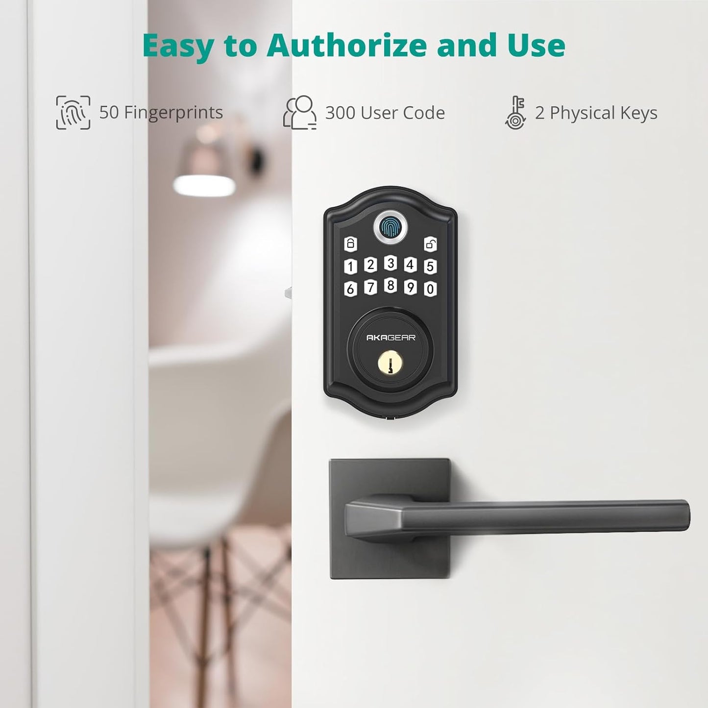 AkaGear DS10 Pro Fingerprint Keyless Entry Door Lock