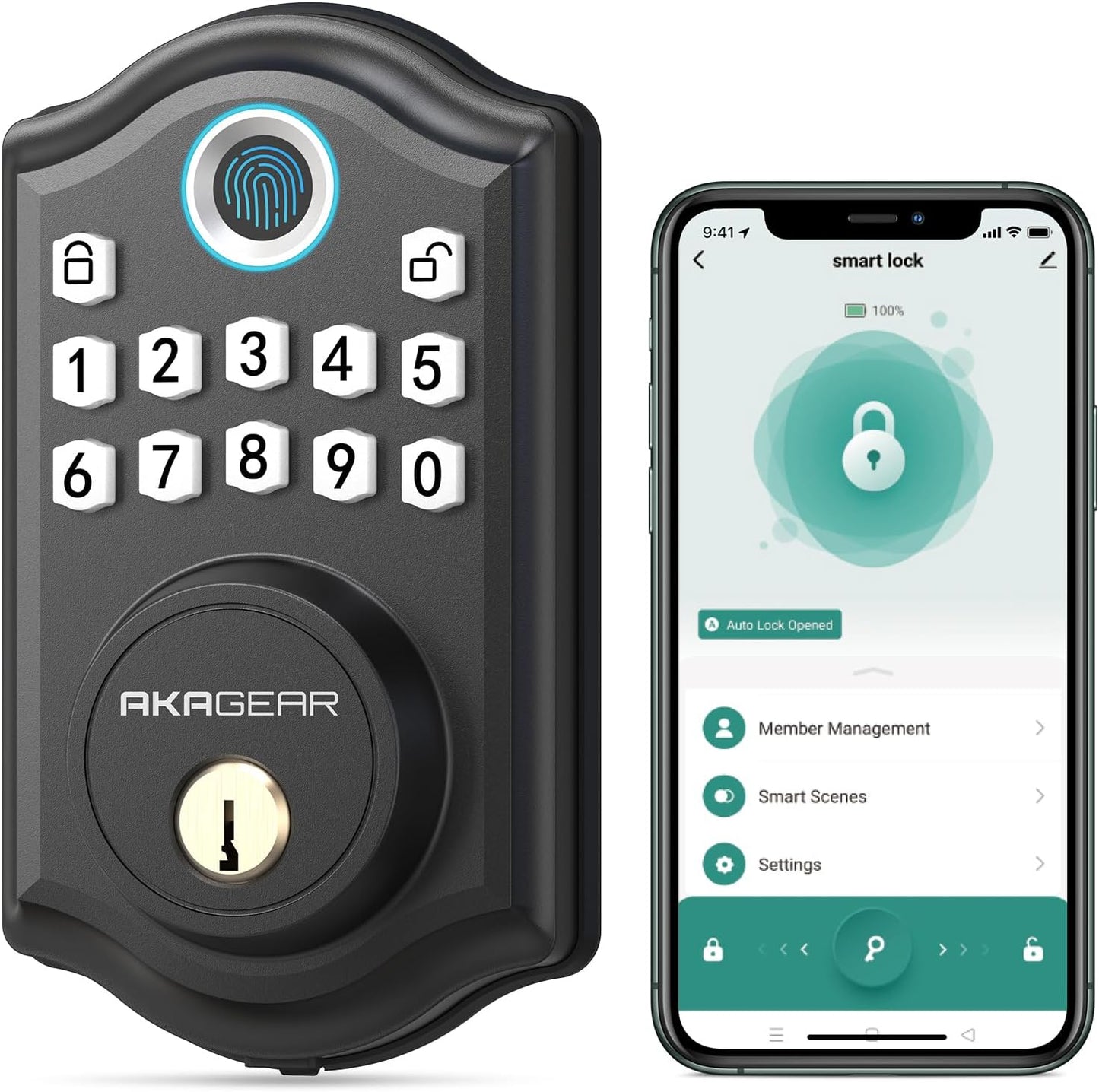 AkaGear DS10 Pro Fingerprint Keyless Entry Door Lock