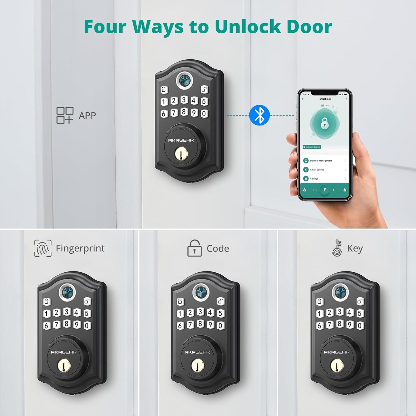 AkaGear DS10 Pro Fingerprint Keyless Entry Door Lock